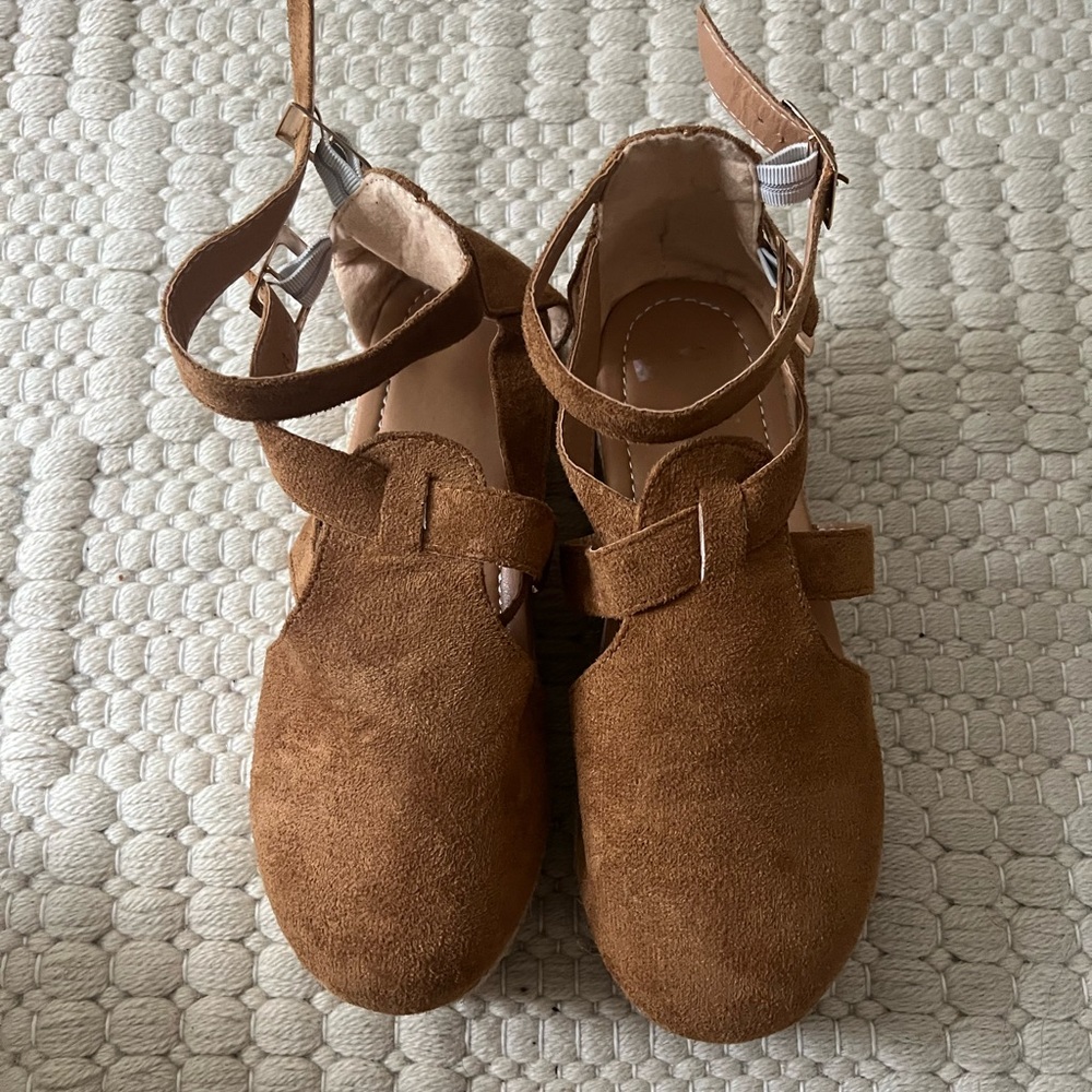 Brown Suede Platform Sandals